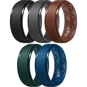 image:imageEgnaro Mens Silicone Wedding Rings 85mm Wide 2mm Thick 1 to 7 MultipackSETC3Black  Pine Green  Sea Blue  Chestnut Red  Black Gray