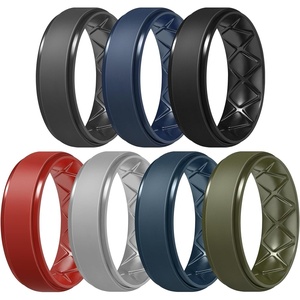 image:imageEgnaro Mens Silicone Wedding Rings 85mm Wide 2mm Thick 1 to 7 MultipackT15Black  Black Gray  Light Gray  Red  Dark Blue  Twilight Blue  Olive Green