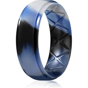 image:imageEgnaro Mens Silicone Wedding Rings 85mm Wide 2mm Thick 1 to 7 MultipackT1Navy Camo