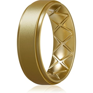 image:imageEgnaro Mens Silicone Wedding Rings 85mm Wide 2mm Thick 1 to 7 MultipackT4Metallic Gold