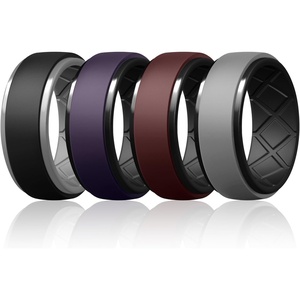 image:imageEgnaro Silicone Rings For Men Rubber Wedding Bands For Him 105mm Wide 28mm Thick Breathable Design Step EdgeSETA1BlackBlack Gray  Dark PurpleBlack  MaroonBlack  Light GrayBlack