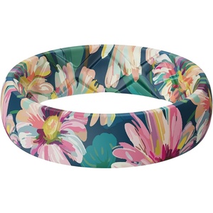 image:imageEgnaro Silicone Statement Ring Women Floral Patterned Rubber Wedding BandCOmbre Blush Daisy