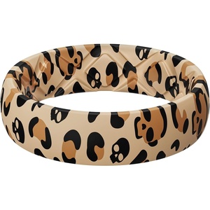 image:imageEgnaro Silicone Statement Ring Women Floral Patterned Rubber Wedding BandPLeopard and Skull