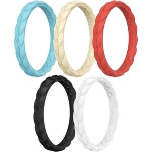 image:imageEgnaro Thin Silicone Anniversary Rings Stackable Rubber Engagement RingSETILapis Blue Sunlight Yellow Cinnabar Red Black White