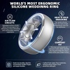 image:imageEgnaro Mens Silicone Wedding Rings 1467 Multipack Rubber Wedding Bands with Inner Arc Ergonomic Breathable Design for GymOutdoorGiftSETA2Black Black Gray Metal Black Gray Silver