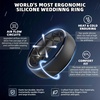 image:imageEgnaro Mens Silicone Wedding Rings 1467 Multipack Rubber Wedding Bands with Inner Arc Ergonomic Breathable Design for GymOutdoorGiftSETA3Black Black Black Black