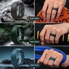image:imageEgnaro Mens Silicone Wedding Rings 1467 Multipack Rubber Wedding Bands with Inner Arc Ergonomic Breathable Design for GymOutdoorGiftSETB3Black Muted Yellow Crimson Deep Blue Black Gray Pine Green Black