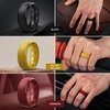 image:imageEgnaro Mens Silicone Wedding Rings 1467 Multipack Rubber Wedding Bands with Inner Arc Ergonomic Breathable Design for GymOutdoorGiftSETB3Black Muted Yellow Crimson Deep Blue Black Gray Pine Green Black