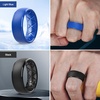 image:imageEgnaro Mens Silicone Wedding Rings 1467 Multipack Rubber Wedding Bands with Inner Arc Ergonomic Breathable Design for GymOutdoorGiftSETB5Black Red Orange Light Blue