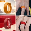 image:imageEgnaro Mens Silicone Wedding Rings 1467 Multipack Rubber Wedding Bands with Inner Arc Ergonomic Breathable Design for GymOutdoorGiftSETB5Black Red Orange Light Blue