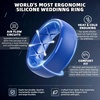 image:imageEgnaro Mens Silicone Wedding Rings 1467 Multipack Rubber Wedding Bands with Inner Arc Ergonomic Breathable Design for GymOutdoorGiftSETB5Black Red Orange Light Blue