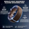 image:imageEgnaro Mens Silicone Wedding Rings 1467 Multipack Rubber Wedding Bands with Inner Arc Ergonomic Breathable Design for GymOutdoorGiftSETC1Black Black Gray Light Gray Dark Brown