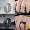 image:imageEgnaro Mens Silicone Wedding Rings 1467 Multipack Rubber Wedding Bands with Inner Arc Ergonomic Breathable Design for GymOutdoorGiftSETC1Black Black Gray Light Gray Dark Brown