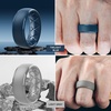 image:imageEgnaro Mens Silicone Wedding Rings 1467 Multipack Rubber Wedding Bands with Inner Arc Ergonomic Breathable Design for GymOutdoorGiftSETC5Black Light Gray Twilight Blue Black GrayBlack Camo