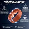 image:imageEgnaro Mens Silicone Wedding Rings 1467 Multipack Rubber Wedding Bands with Inner Arc Ergonomic Breathable Design for GymOutdoorGiftSETD5Black Black Gray Light Gray Dark Pumpkin