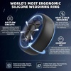 image:imageEgnaro Mens Silicone Wedding Rings 1467 Multipack Rubber Wedding Bands with Inner Arc Ergonomic Breathable Design for GymOutdoorGiftSETOBlack