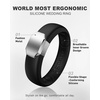 image:imageEgnaro Silicone Wedding Bands Women Inner Arc Ergonomic Breathable DesignSETFBlackMetal Silver
