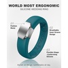 image:imageEgnaro Silicone Wedding Bands Women Inner Arc Ergonomic Breathable DesignSETQEmerald GreenMetal Silver