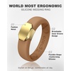 image:imageEgnaro Silicone Wedding Bands Women Inner Arc Ergonomic Breathable DesignSETTLight BrownMetal Gold