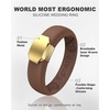 image:imageEgnaro Silicone Wedding Bands Women Inner Arc Ergonomic Breathable DesignSETUWarm BrownMetal Gold