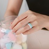 image:imageEgnaro Womens Braided Silicone Wedding Ring Stylish Stackable Rubber BandM  4 Rings Black White Pink Sand Mint Green