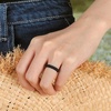 image:imageEgnaro Womens Braided Silicone Wedding Ring Stylish Stackable Rubber BandM  4 Rings Black White Pink Sand Mint Green