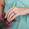 image:imageEgnaro Womens Braided Silicone Wedding Ring Stylish Stackable Rubber BandSETPRed  Orange  Yellow  Cyan  Blue  Purple