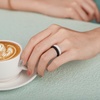 image:imageEgnaro Womens Braided Silicone Wedding Ring Stylish Stackable Rubber BandSETRBlack  White  Navy Blue  Chestnut