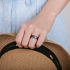 image:imageEgnaro Womens Bridal Rings Sets 6mm Wide 2mm Thick Silicone Wedding Rubber Band with Half Size Inner Arc Ergonomic Breathable DesignSETB1Black  Metallic Silver  Marble  Light Gray  Dark silver