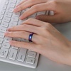 image:imageEgnaro Womens Bridal Rings Sets 6mm Wide 2mm Thick Silicone Wedding Rubber Band with Half Size Inner Arc Ergonomic Breathable DesignSETB2Black  Marble  Whitepink  Faint Red  Metallic Blue  Light Rose Gold  Galaxy