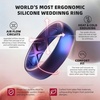 image:imageEgnaro Womens Bridal Rings Sets 6mm Wide 2mm Thick Silicone Wedding Rubber Band with Half Size Inner Arc Ergonomic Breathable DesignSETB2Black  Marble  Whitepink  Faint Red  Metallic Blue  Light Rose Gold  Galaxy
