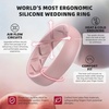 image:imageEgnaro Womens Bridal Rings Sets 6mm Wide 2mm Thick Silicone Wedding Rubber Band with Half Size Inner Arc Ergonomic Breathable DesignSETB9Royal Black  Bright Peach  Princess White  Cream Beige  Cloudy Pink