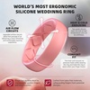 image:imageEgnaro Womens Bridal Rings Sets 6mm Wide 2mm Thick Silicone Wedding Rubber Band with Half Size Inner Arc Ergonomic Breathable DesignSETC4Black  White Silver Glitter  Faint Red  Mint Green