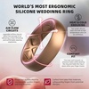 image:imageEgnaro Womens Bridal Rings Sets 6mm Wide 2mm Thick Silicone Wedding Rubber Band with Half Size Inner Arc Ergonomic Breathable DesignSETC7Metallic Silver  Bronze  White  Light Rose Gold