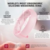 image:imageEgnaro Womens Bridal Rings Sets 6mm Wide 2mm Thick Silicone Wedding Rubber Band with Half Size Inner Arc Ergonomic Breathable DesignSETCBlack  White  Pink Sand  Metallic Turquoise