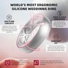 image:imageEgnaro Womens Bridal Rings Sets 6mm Wide 2mm Thick Silicone Wedding Rubber Band with Half Size Inner Arc Ergonomic Breathable DesignSETD1Black Marble Light Red Camo Rose Gold White Metallic Silver Bronze