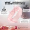 image:imageEgnaro Womens Bridal Rings Sets 6mm Wide 2mm Thick Silicone Wedding Rubber Band with Half Size Inner Arc Ergonomic Breathable DesignSETDMetallic Wine Red  Metallic Rose Red  Faint Red  Pink Sand