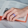 image:imageEgnaro Womens Bridal Rings Sets 6mm Wide 2mm Thick Silicone Wedding Rubber Band with Half Size Inner Arc Ergonomic Breathable DesignSETFMetallic Wine Red  Metallic Star Sky Purple  Metallic Pearl  Black  Marble  WhitePink  Faint Red