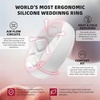 image:imageEgnaro Womens Bridal Rings Sets 6mm Wide 2mm Thick Silicone Wedding Rubber Band with Half Size Inner Arc Ergonomic Breathable DesignSETJWhite