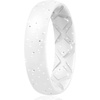 image:imageEgnaro Womens Bridal Rings Sets 6mm Wide 2mm Thick Silicone Wedding Rubber Band with Half Size Inner Arc Ergonomic Breathable DesignSETM4White Silver Glitter