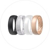 image:imageEgnaro Womens Bridal Rings Sets 6mm Wide 2mm Thick Silicone Wedding Rubber Band with Half Size Inner Arc Ergonomic Breathable DesignSETOBlack Marble Rose Gold Pearl