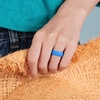image:imageEgnaro Womens Bridal Rings Sets 6mm Wide 2mm Thick Silicone Wedding Rubber Band with Half Size Inner Arc Ergonomic Breathable DesignT13Red  Orange  Yellow  Cyan  Blue  Purple