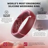 image:imageEgnaro Womens Bridal Rings Sets 6mm Wide 2mm Thick Silicone Wedding Rubber Band with Half Size Inner Arc Ergonomic Breathable DesignT3Metallic Silver  Blue  White  Maroon