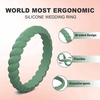 image:imageEgnaro Womens Silicone Anniversary Wedding Ring 25mm Wide 18mm ThickC2Meadow Green  Misty Blue  Black Gray  White