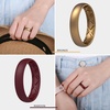 image:imageEgnaro Womens Silicone Engagement Ring 55mm Wide Comfort Fit Shimmer SetA3Glitter Pearl Glow  Galaxy  Rose Gold  Bronze  Metallic Green  Claret Red Matte Black  Maroon