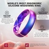image:imageEgnaro Womens Silicone Engagement Ring 55mm Wide Comfort Fit Shimmer SetA3Glitter Pearl Glow  Galaxy  Rose Gold  Bronze  Metallic Green  Claret Red Matte Black  Maroon
