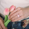 image:imageEgnaro Womens Silicone Engagement Ring 55mm Wide Comfort Fit Shimmer SetA4Glitter Pearl Glow Matte White Pink  Light Blue  Light Purple