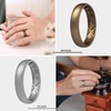 image:imageEgnaro Womens Silicone Engagement Ring 55mm Wide Comfort Fit Shimmer SetB2Glitter Bronze  Silver Matte Marble  Coral Red  Orchid Haze  Jade Green  Dark Blue  Black