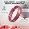 image:imageEgnaro Womens Silicone Engagement Ring 55mm Wide Comfort Fit Shimmer SetB4Glitter Sparkle Rose  Coral Rose  Peal Glow Matte Black