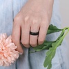 image:imageEgnaro Womens Silicone Engagement Ring 55mm Wide Comfort Fit Shimmer SetB7Glitter Pearl Glow  Aurora Green Matte Black  White